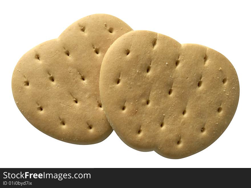 Two cookies isolated over white background