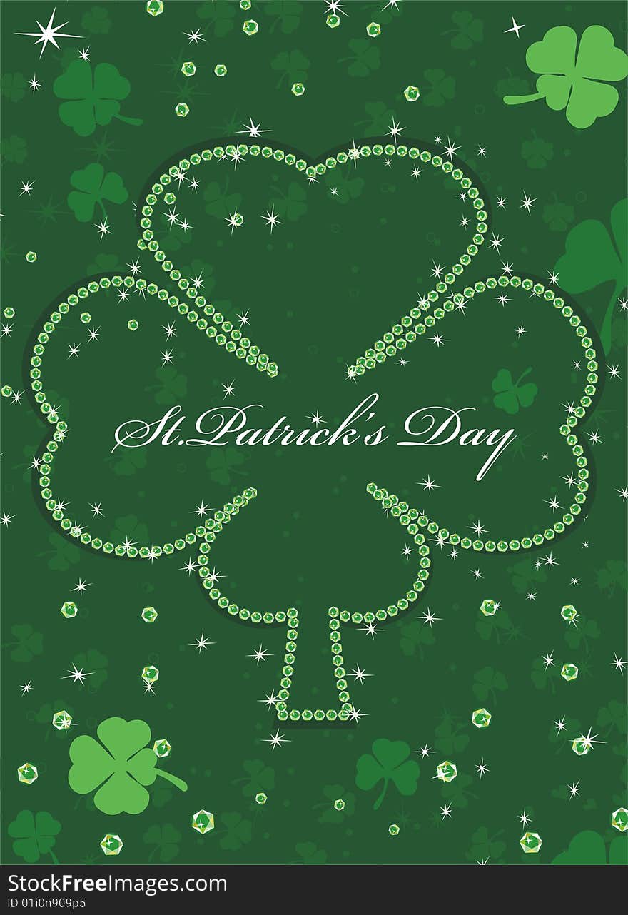 Green shamrock background  vector illustration