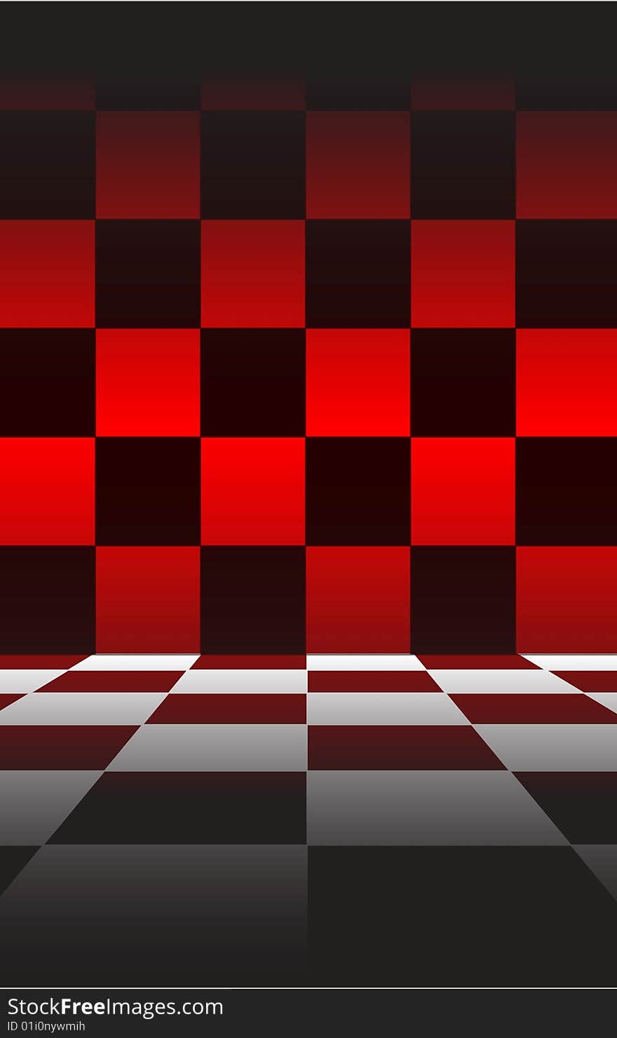 It is black a red chessboard