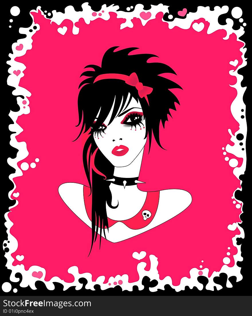 The princess girl in the punk style