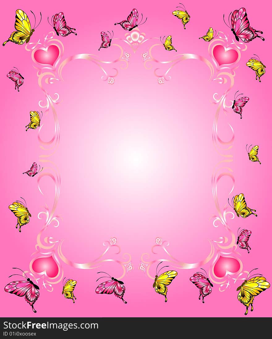 Abstract floral pink background for design