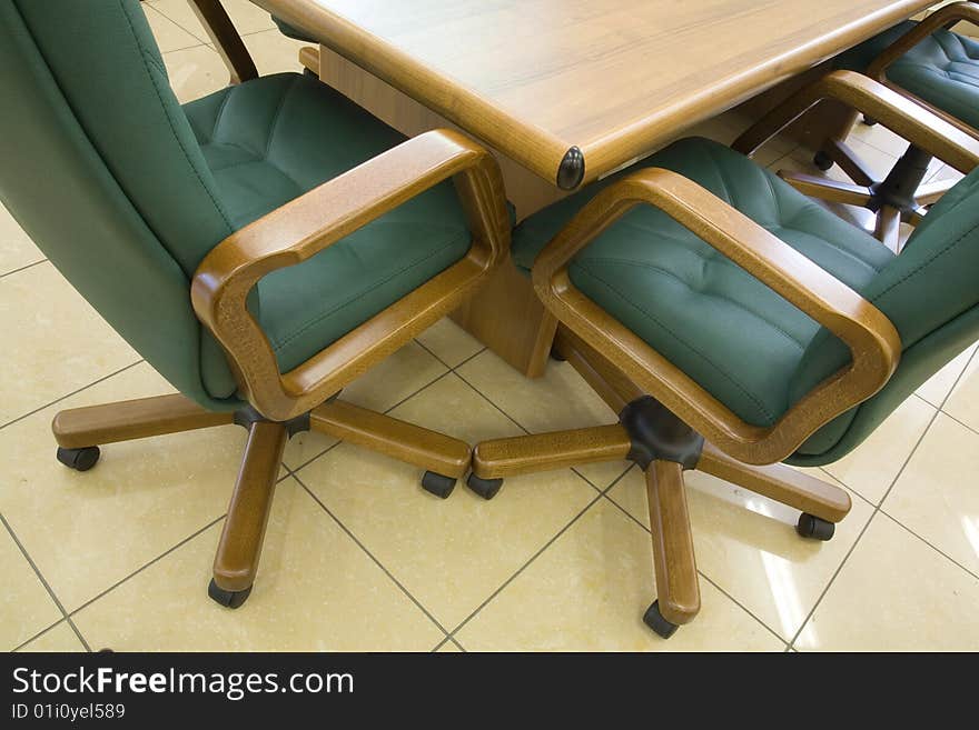 Meeting table and some chairs. Meeting table and some chairs