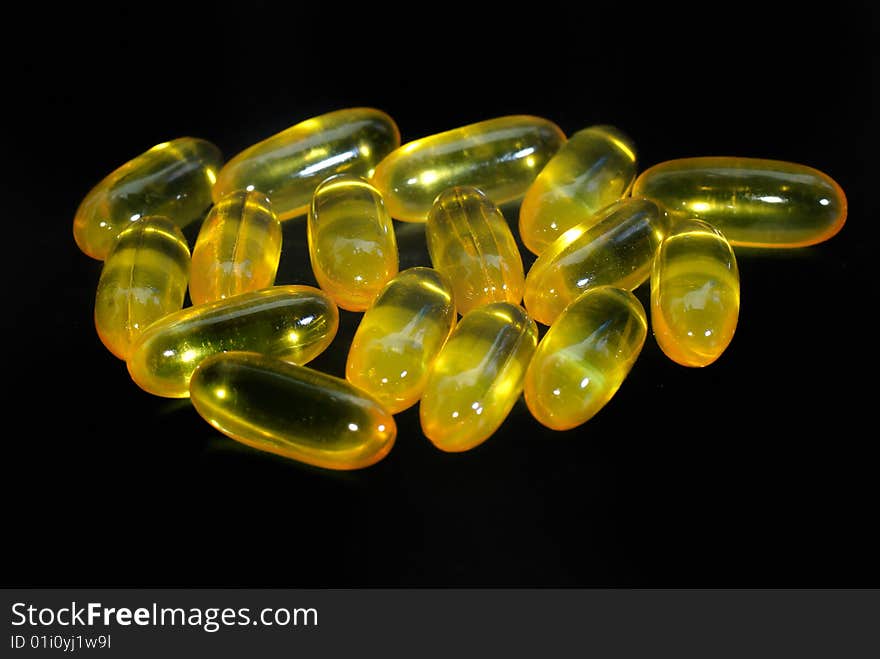 Close up on Fish Oil Capsules. Close up on Fish Oil Capsules