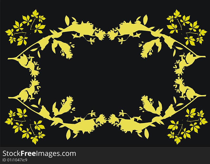 Abstract background on black and yellow colors