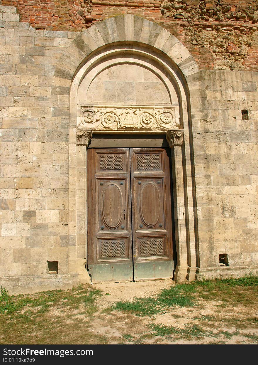 Ancient door of a  church