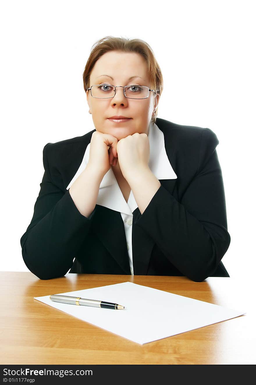 Portrait of a secretary woman. Portrait of a secretary woman