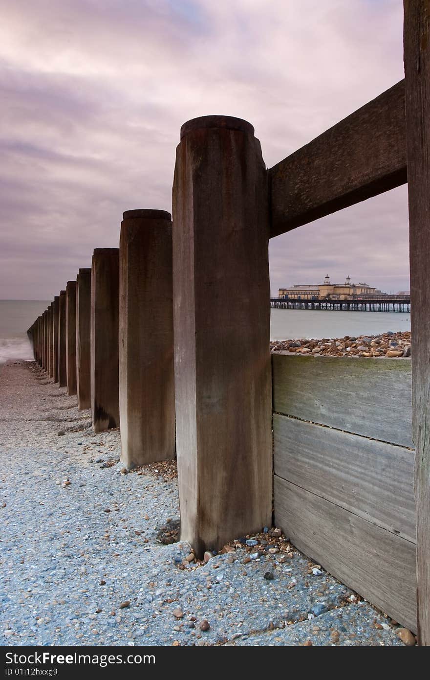 The Old Famous Pier In Hastings. The Old Famous Pier In Hastings