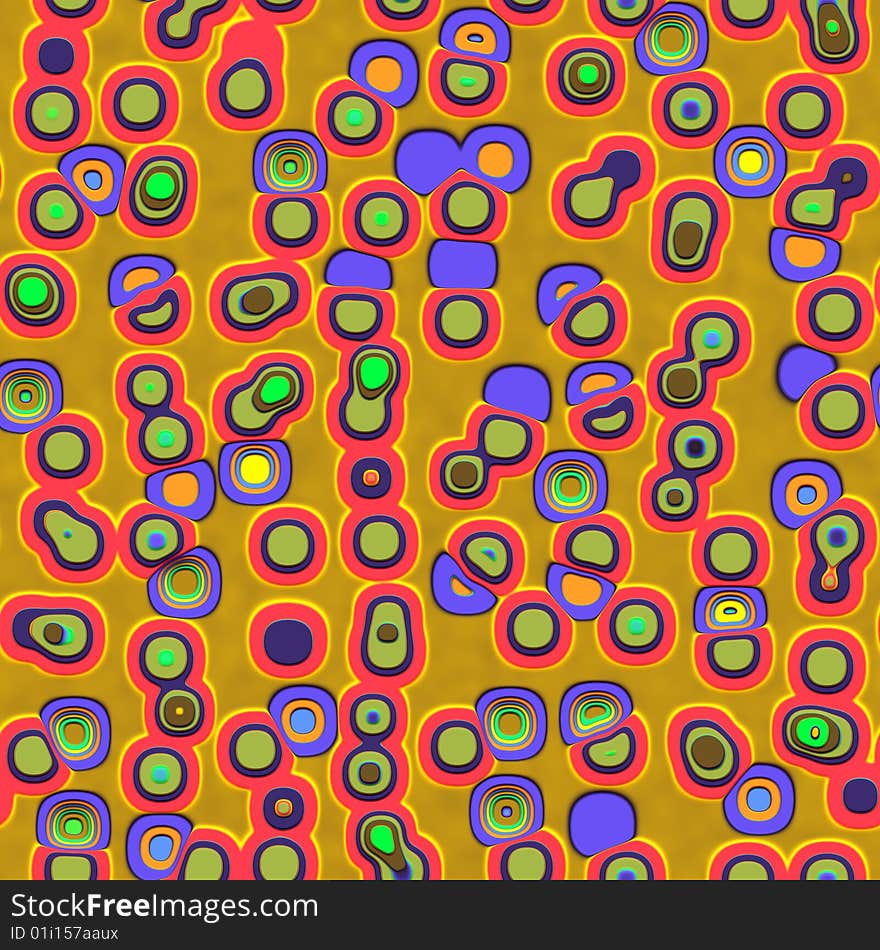 Seamless 3d texture of plastic rounded shapes in retro colors. Seamless 3d texture of plastic rounded shapes in retro colors