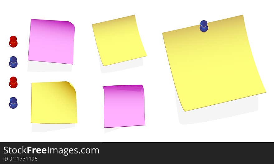 A Colourful Illustration of a set of Adhesive Notes. A Colourful Illustration of a set of Adhesive Notes