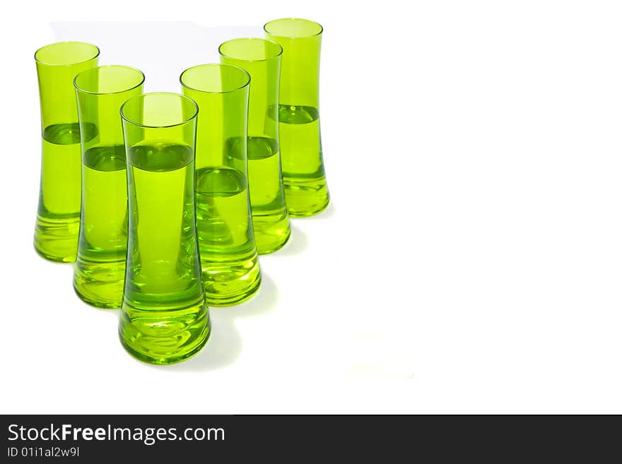 Group of glasses filled with water