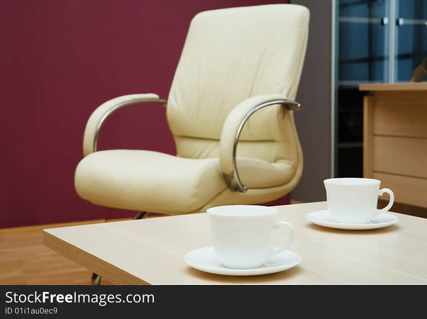 Cups from coffee on a table at modern office. Cups from coffee on a table at modern office