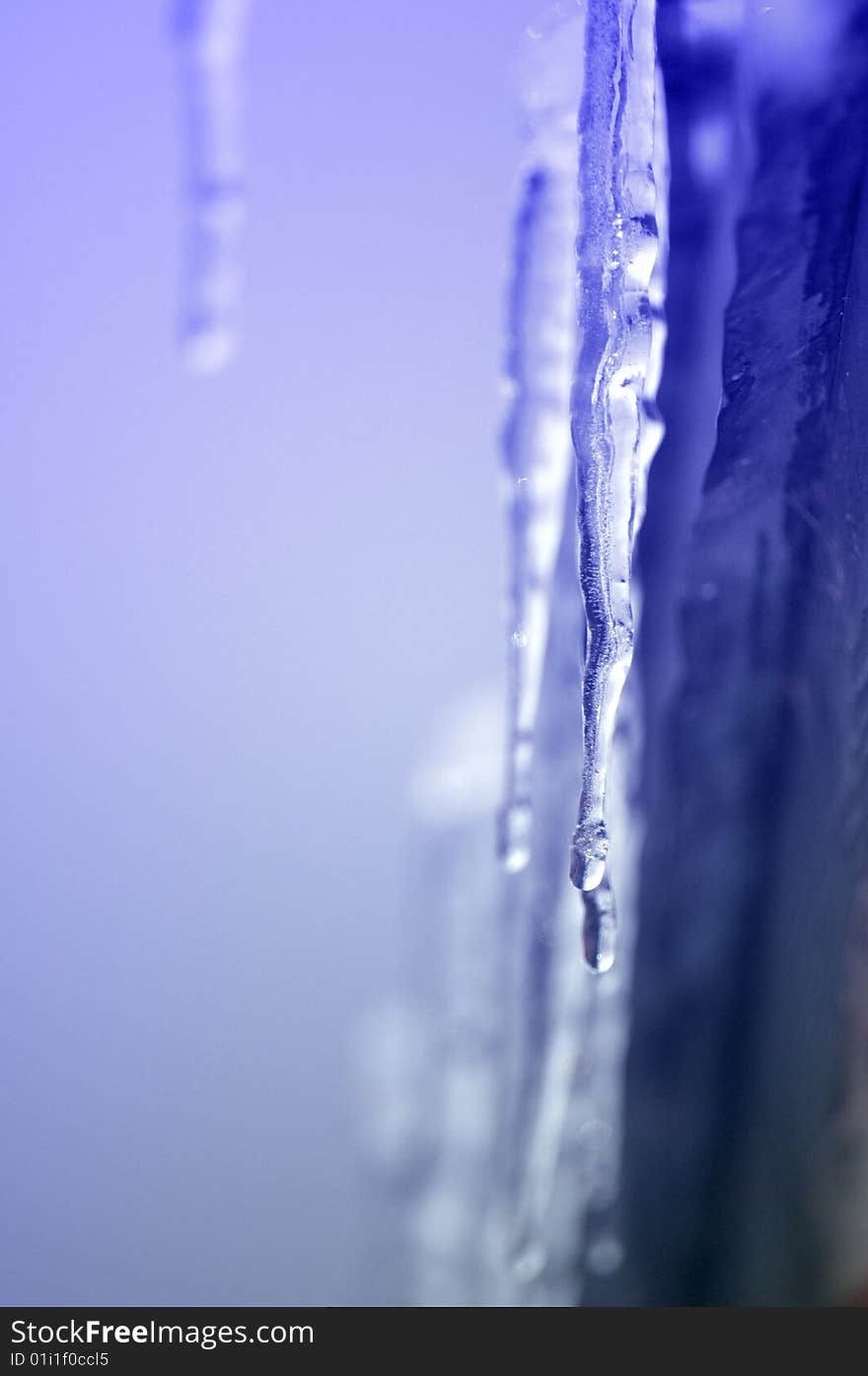 Some icicle and roof. Spring.