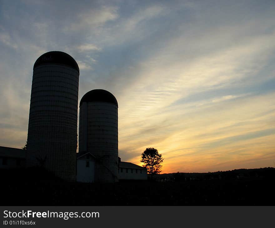 Silos and Sunset