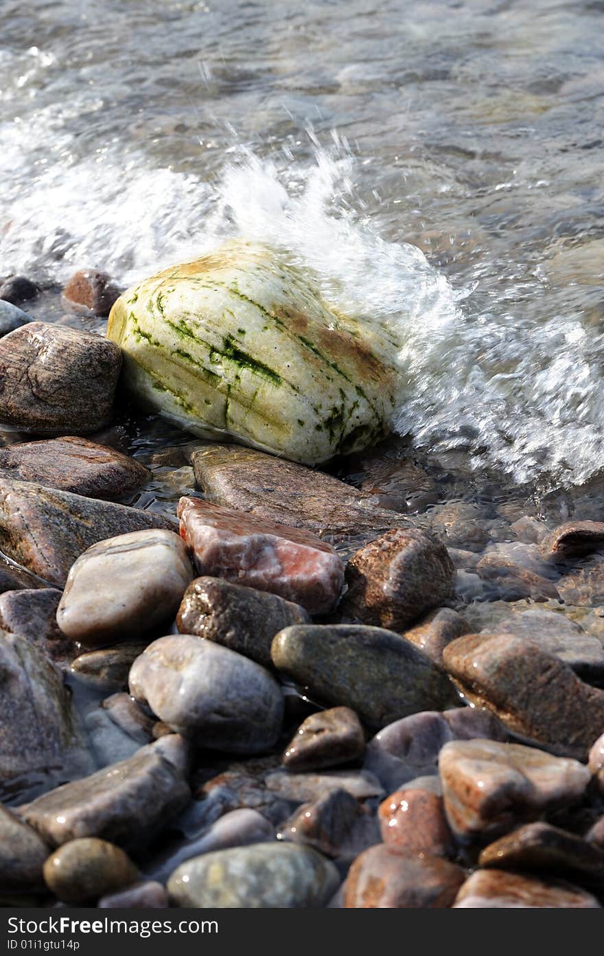 Pebbles on Side of Sea