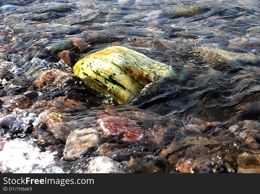 Pebbles on Side of Sea