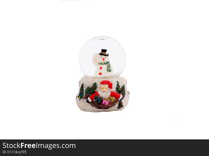 Snow globe against a white background