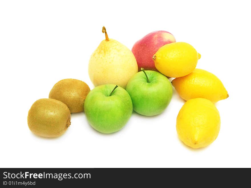 Fresh fruits on white background. Fresh fruits on white background.