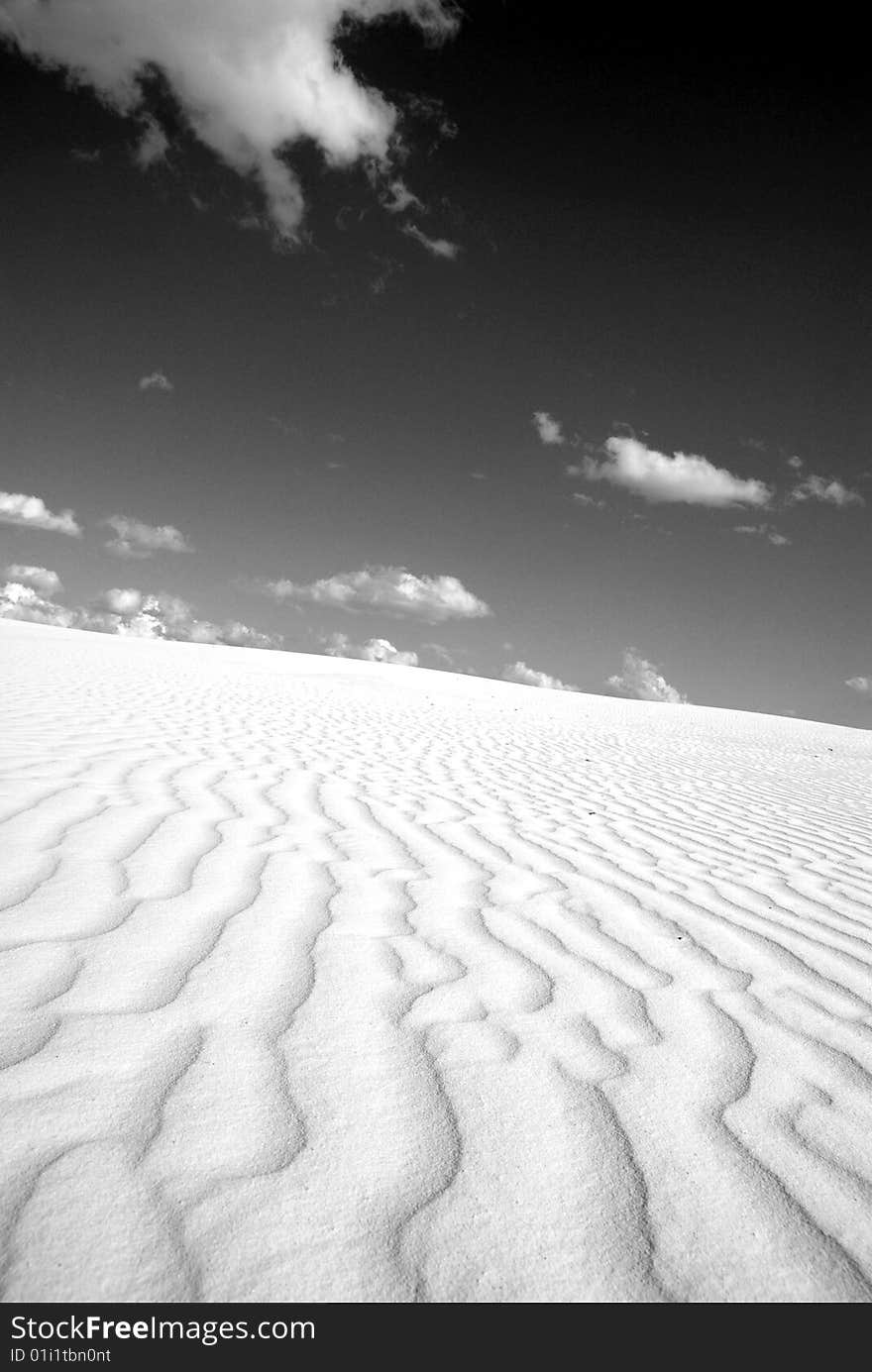 The winds forms different patterns in the sand at White Sands National Monument in New Mexico. The winds forms different patterns in the sand at White Sands National Monument in New Mexico.