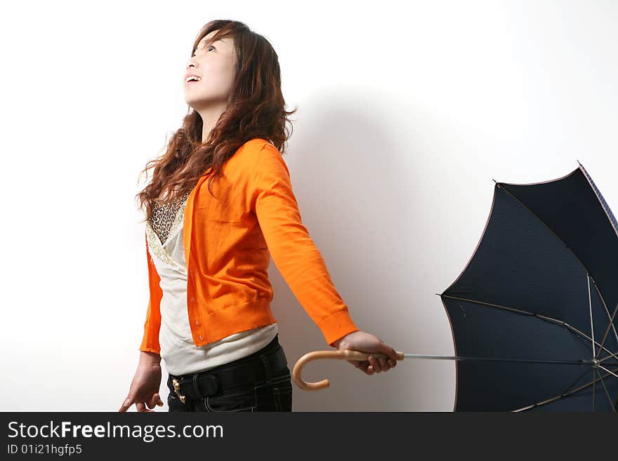 Young girl with umbrella