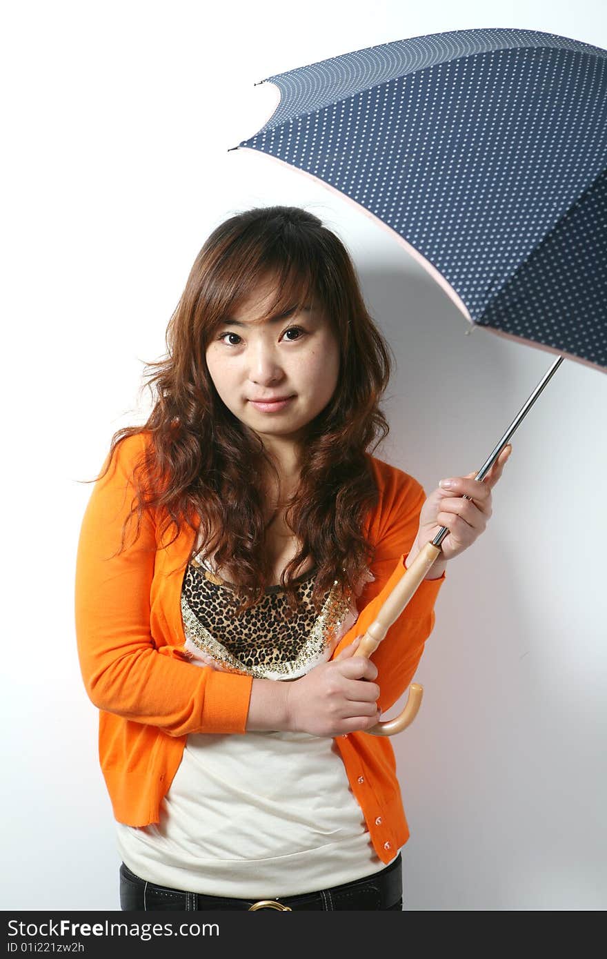 Young asia  girl with umbrella. Young asia  girl with umbrella