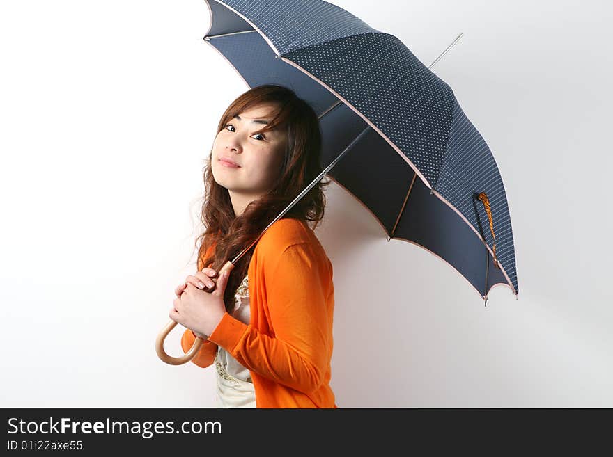 Young asia  girl with umbrella. Young asia  girl with umbrella