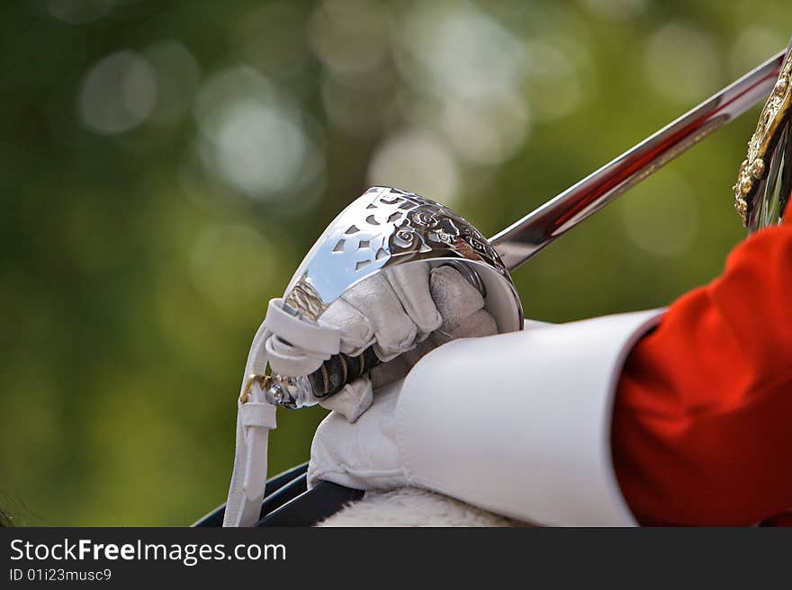 A horseman in Trooping of the Color in London. A horseman in Trooping of the Color in London