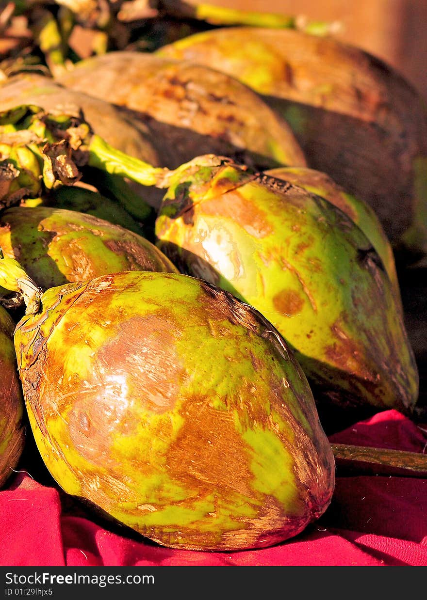 Green coconuts