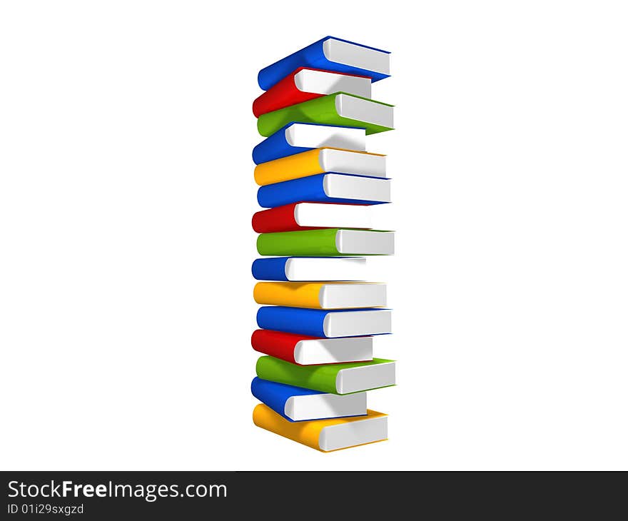 Lots of books together 3d design