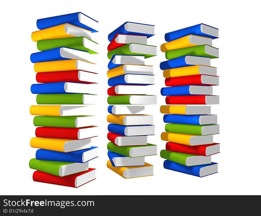 Lots of books together 3d design