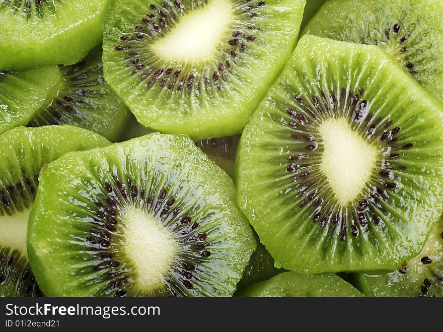 Sliced kiwi background.