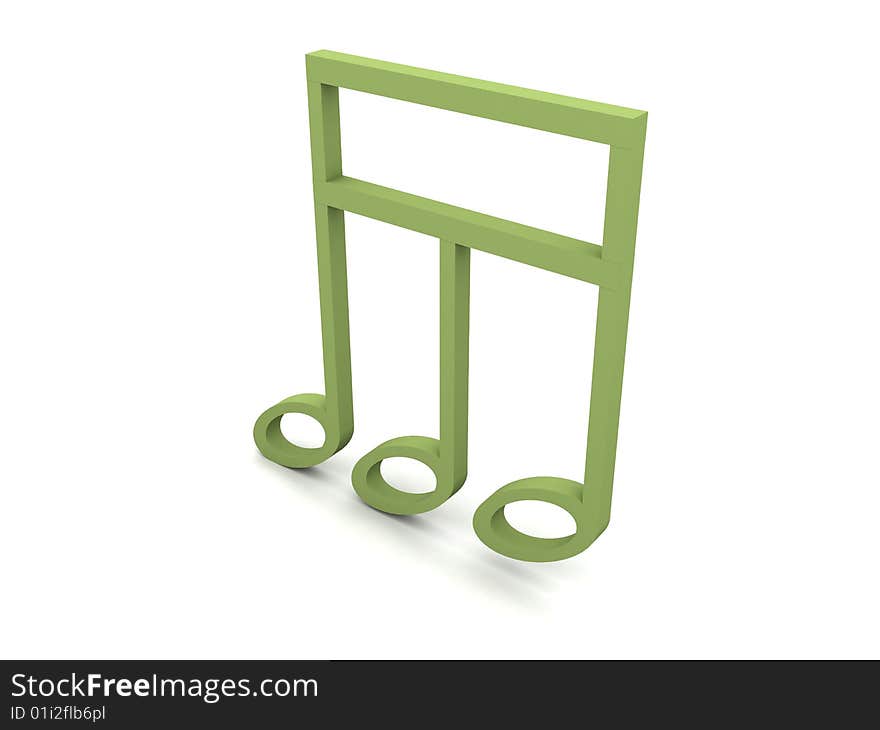 View Of Three Dimensional Green Musical Clef