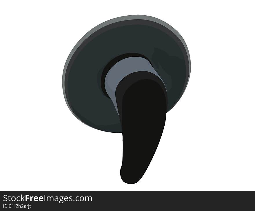 Door handle on isolated background