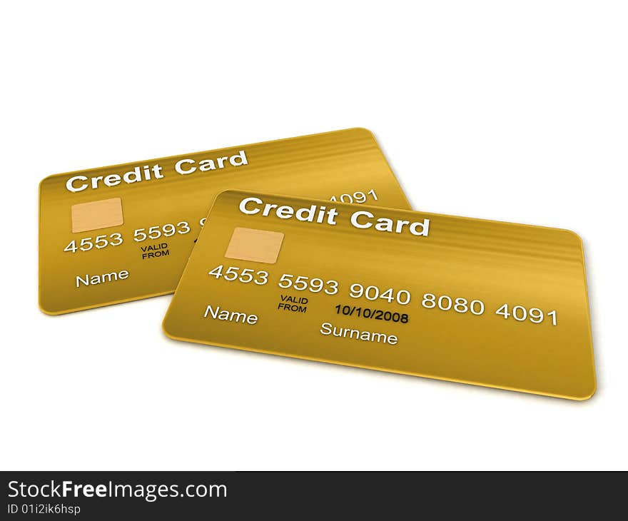 Two golden credit card