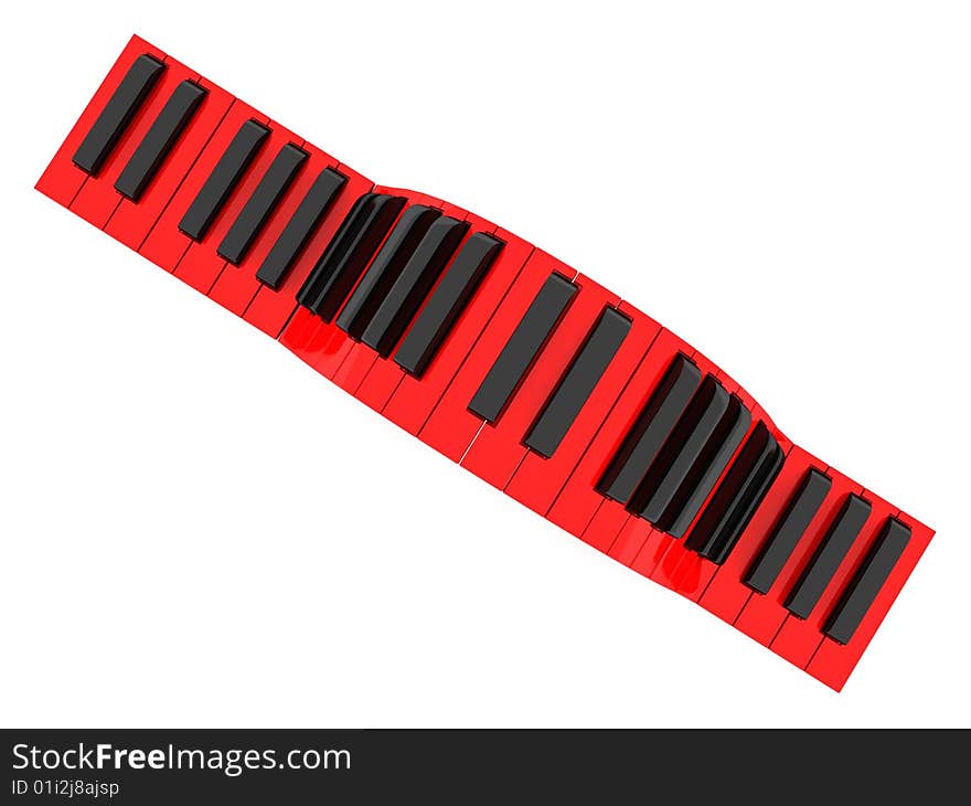 Three Dimensional Wavy Piano Keyboard