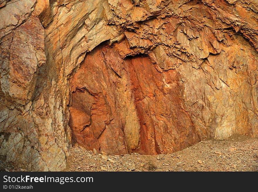 Close-up of red rock wall, like a red rock door