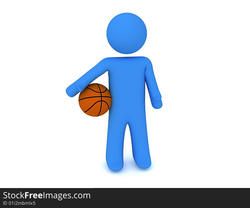 3d render of a person with ball