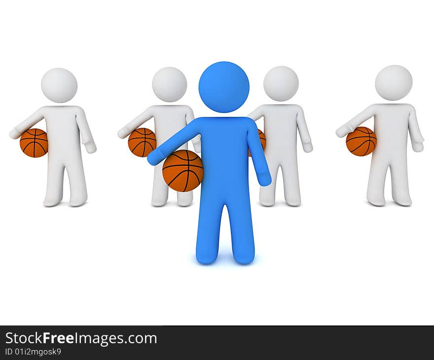 3d render of a people with ball