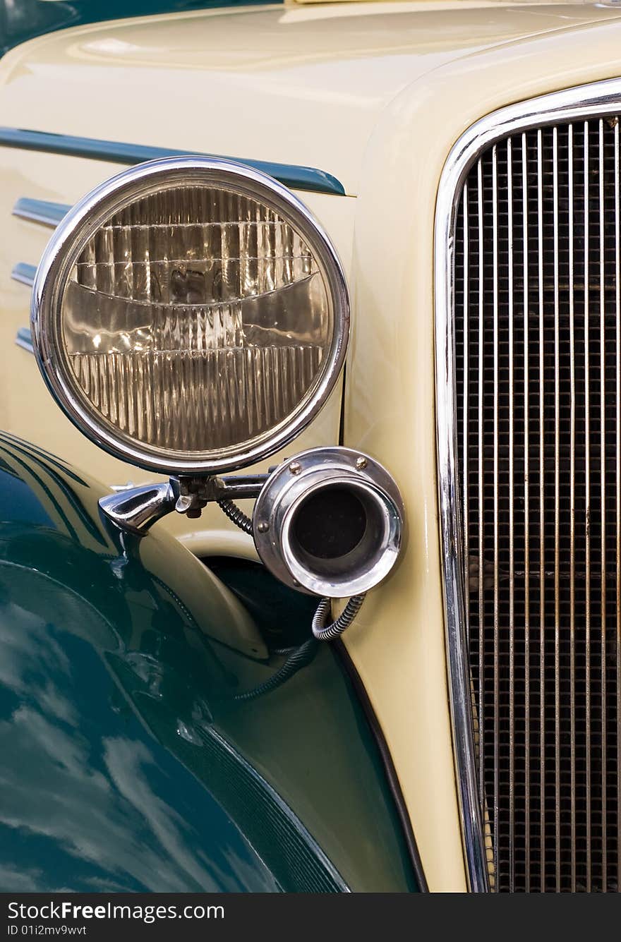 Close-up of retro  car grill. Close-up of retro  car grill