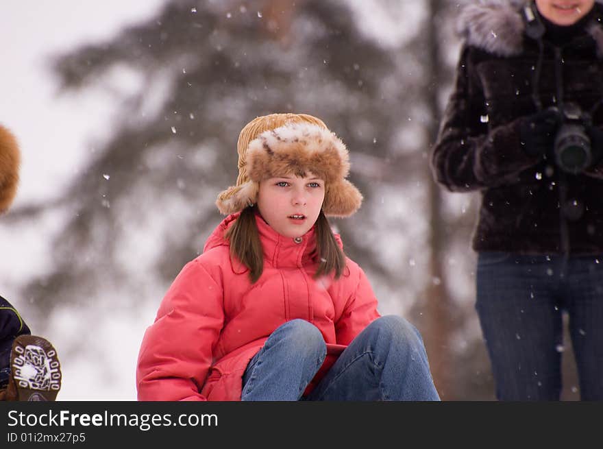 The winter
vacation in the town park. The winter
vacation in the town park