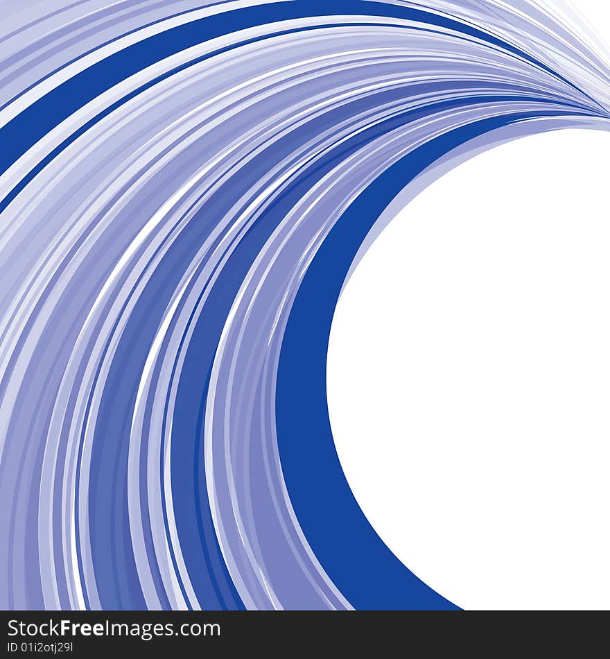 Curved blue stripes with the distortion of perspective. Vector. Curved blue stripes with the distortion of perspective. Vector