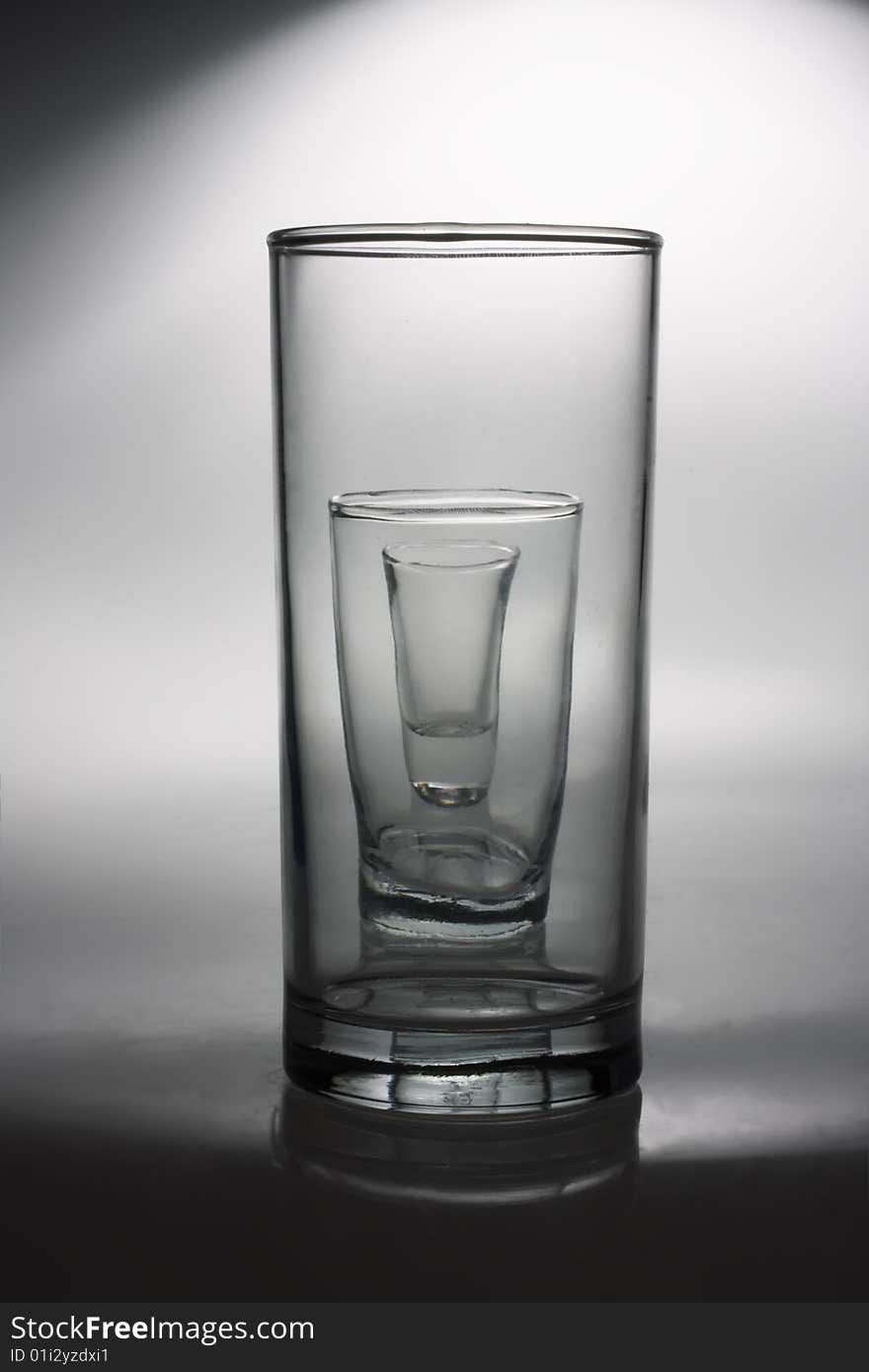 Glasses On Grey Background