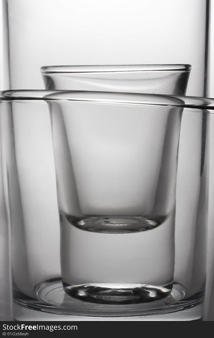 Glasses on grey background