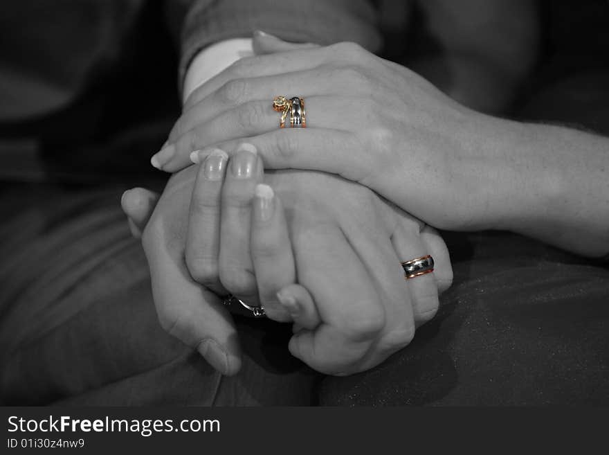 Bride & Groom Hands on wedding day