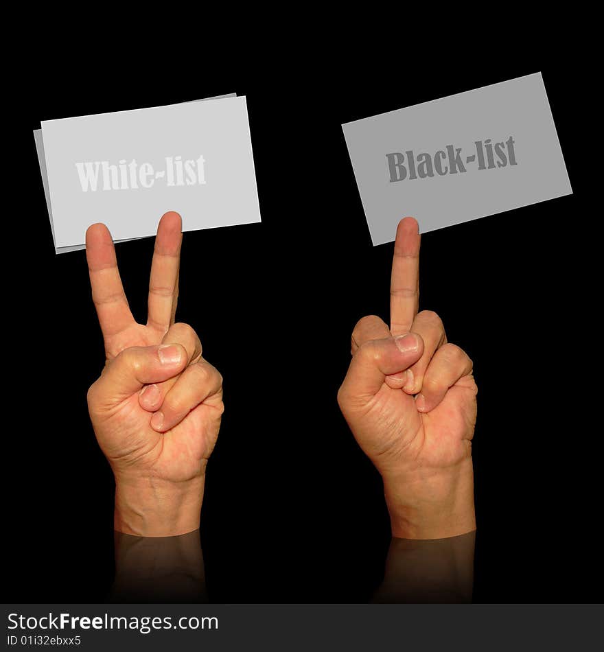 Visit card holders for white and black list