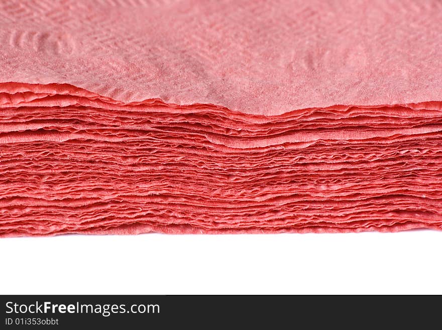 Batch of pink paper napkins (close-up). Batch of pink paper napkins (close-up)