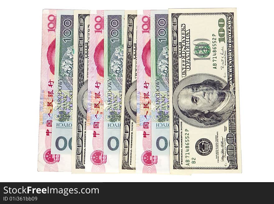 Different Banknotes - Money In One Row