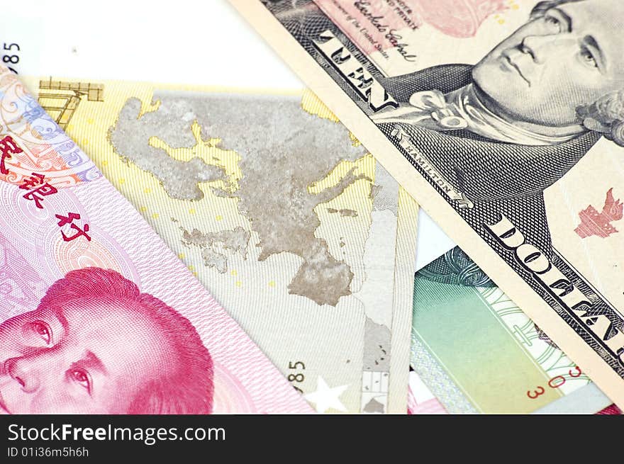 Different banknotes - closeup