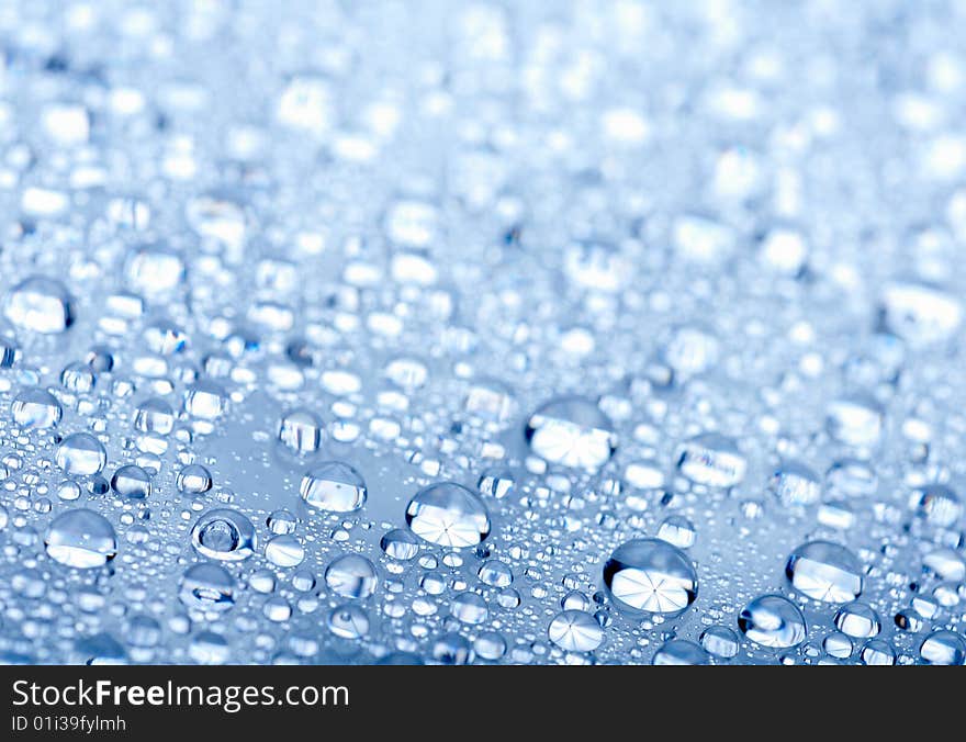 Water drops on glass background