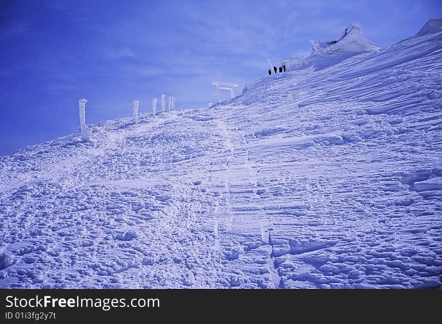 A photo on Zao mountain. A photo on Zao mountain