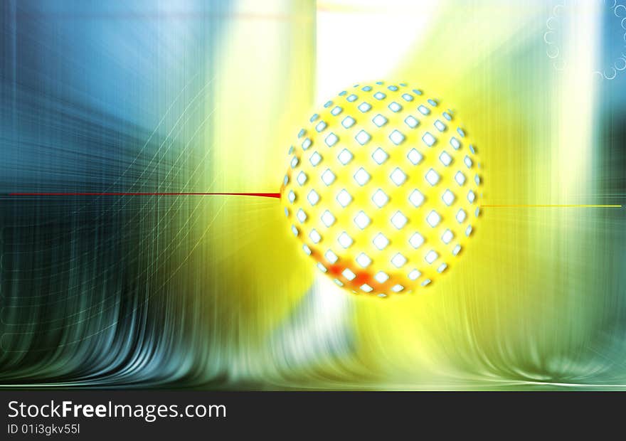 Abstract background illustration of a lemon orb. Abstract background illustration of a lemon orb